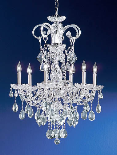 Classic Lighting - 8286 CH C - Six Light Chandelier - Prague - Chrome from Lighting & Bulbs Unlimited in Charlotte, NC