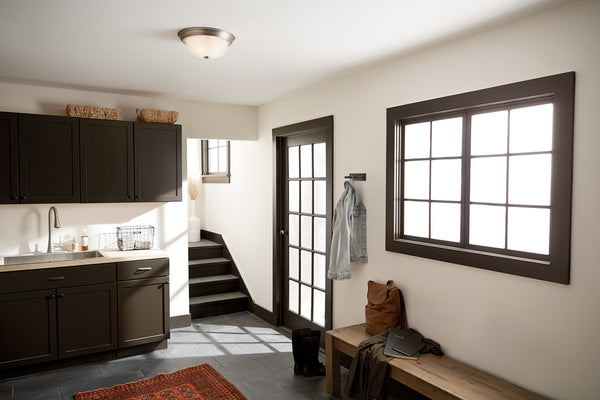Two Light Flush Mount from the No Family Collection in Brushed Nickel Finish by Kichler