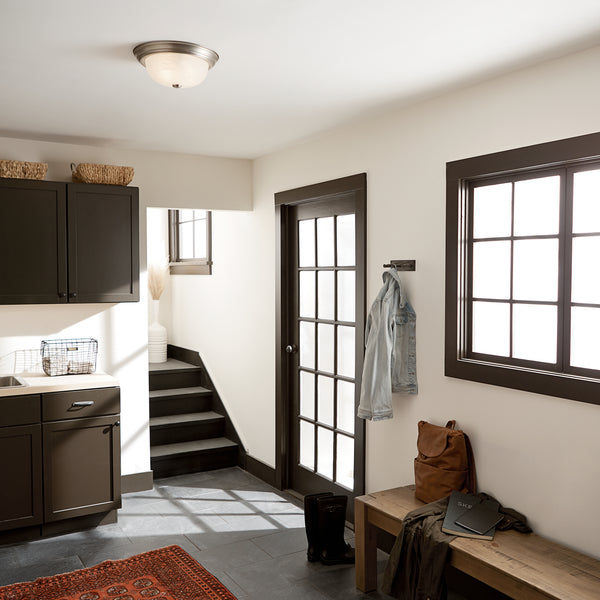 Two Light Flush Mount from the No Family Collection in Brushed Nickel Finish by Kichler