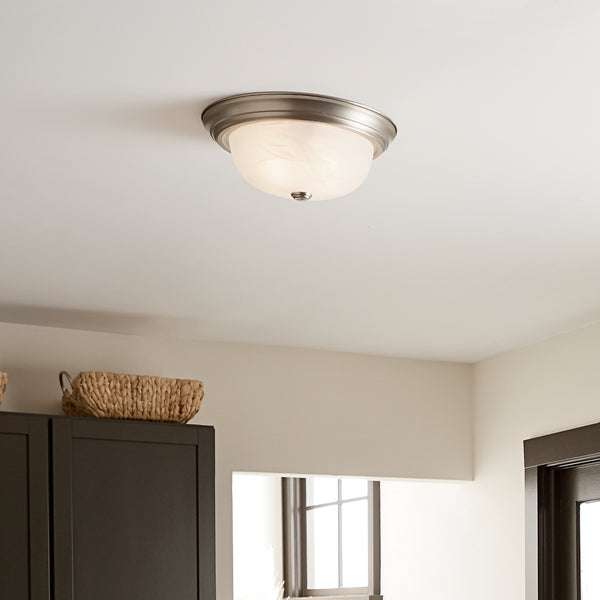 Two Light Flush Mount from the No Family Collection in Brushed Nickel Finish by Kichler