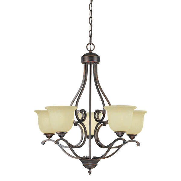 Millennium - 1025-RBZ - Five Light Chandelier - Courtney Lakes - Rubbed Bronze from Lighting & Bulbs Unlimited in Charlotte, NC