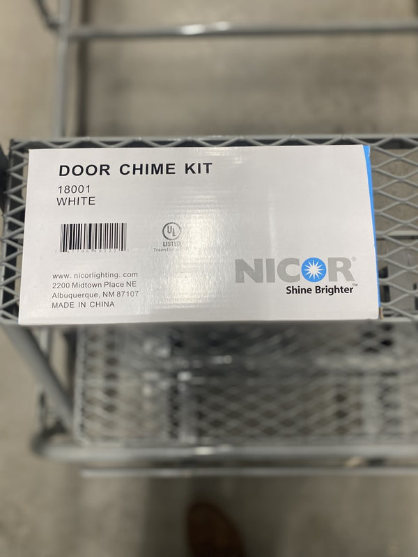 Nicor 18001 Deluxe 2-Door Chime Kit, w/ 2 Lighted Pushbuttons & 10VA Transformer, White (Final Sale)