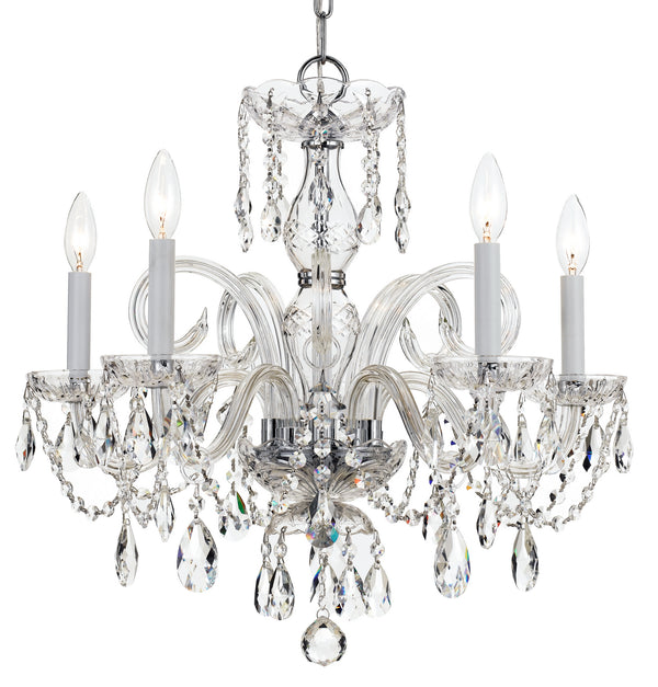 Crystorama - 1005-CH-CL-SAQ - Five Light Chandelier - Traditional Crystal - Polished Chrome from Lighting & Bulbs Unlimited in Charlotte, NC