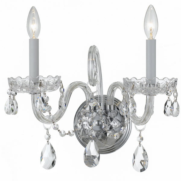 Crystorama - 1032-CH-CL-S - Two Light Wall Mount - Traditional Crystal - Polished Chrome from Lighting & Bulbs Unlimited in Charlotte, NC