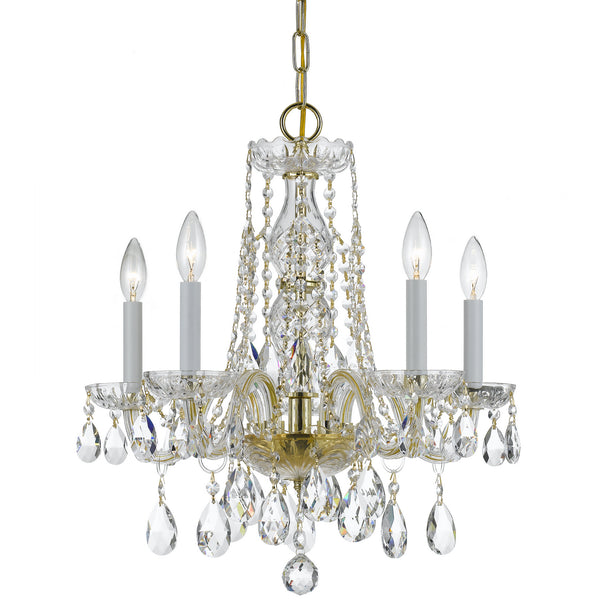 Crystorama - 1061-PB-CL-S - Five Light Mini Chandelier - Traditional Crystal - Polished Brass from Lighting & Bulbs Unlimited in Charlotte, NC