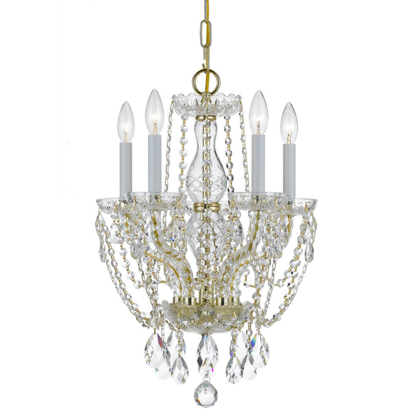 Crystorama - 1129-PB-CL-MWP - Five Light Mini Chandelier - Traditional Crystal - Polished Brass from Lighting & Bulbs Unlimited in Charlotte, NC
