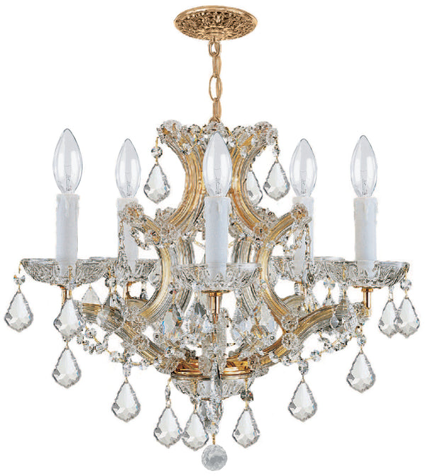Crystorama - 4405-GD-CL-S - Six Light Mini Chandelier - Maria Theresa - Gold from Lighting & Bulbs Unlimited in Charlotte, NC