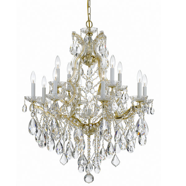 Crystorama - 4413-GD-CL-SAQ - 13 Light Chandelier - Maria Theresa - Gold from Lighting & Bulbs Unlimited in Charlotte, NC