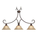 Three Light Linear Pendant from the Lancaster RBZ Collection in Rubbed Bronze Finish by Golden