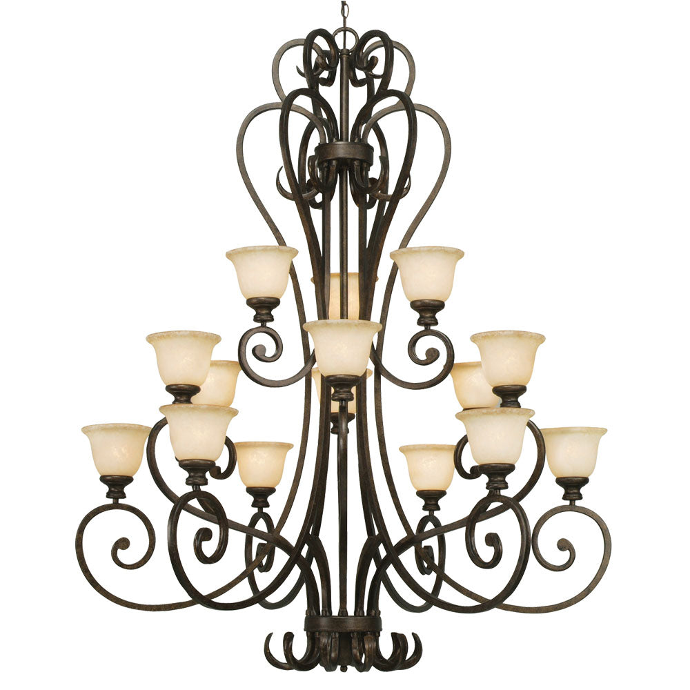 Golden - 8063-15L BUS - 15 Light Chandelier - Heartwood - Burnt Sienna from Lighting & Bulbs Unlimited in Charlotte, NC