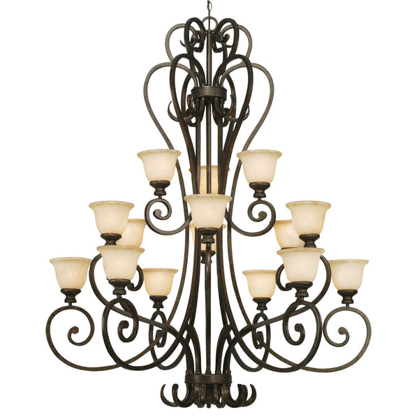 Golden - 8063-15L BUS - 15 Light Chandelier - Heartwood - Burnt Sienna from Lighting & Bulbs Unlimited in Charlotte, NC
