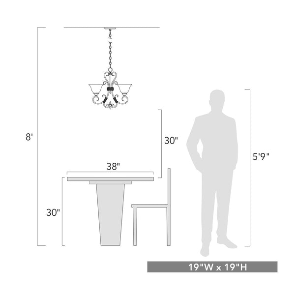 Four Light Mini Chandelier from the Homestead RBZ Collection in Rubbed Bronze Finish by Golden