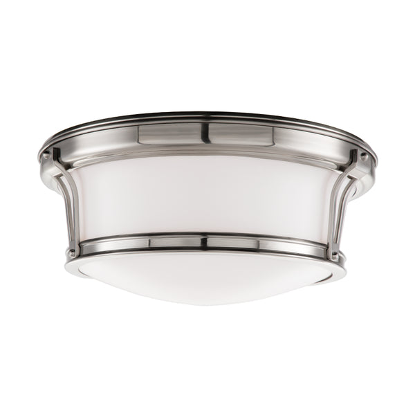Hudson Valley - 6513-SN - Two Light Flush Mount - Newport - Satin Nickel from Lighting & Bulbs Unlimited in Charlotte, NC