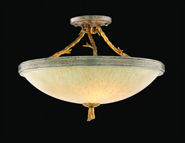 Corbett Lighting - 66-33 - Three Light Semi Flush Mount - Parc Royale - Gold And Silver Leaf from Lighting & Bulbs Unlimited in Charlotte, NC