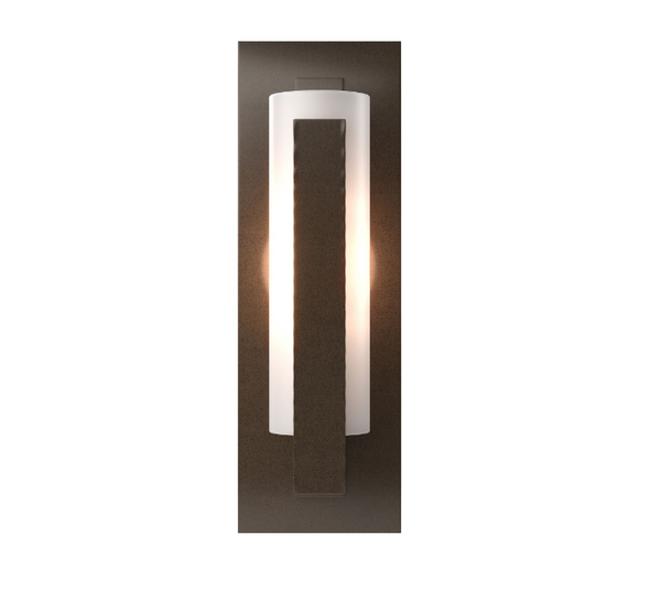 One Light Wall Sconce from the Forged Collection in Bronze Finish with Opal Glass by Hubbardton Forge (Final Sale)
