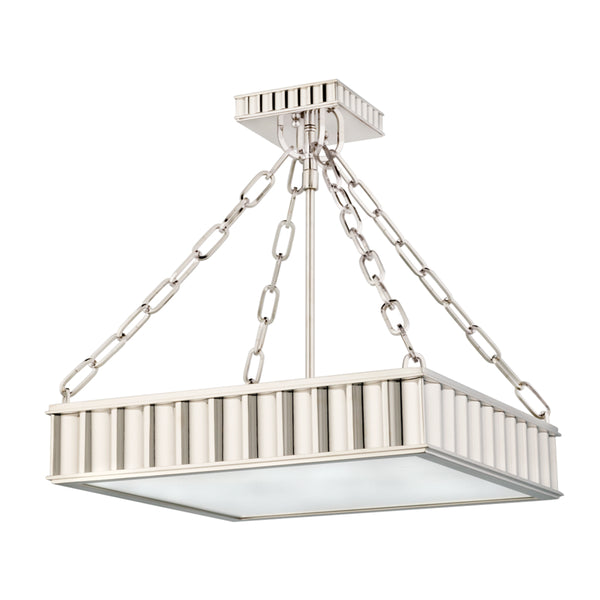 Hudson Valley - 933-PN - Three Light Semi Flush Mount - Middlebury - Polished Nickel from Lighting & Bulbs Unlimited in Charlotte, NC