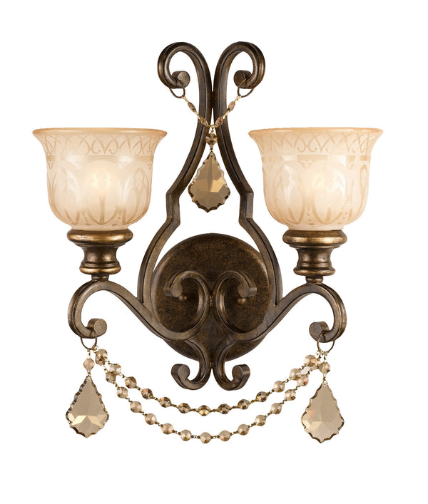 Crystorama - 7502-BU-GTS - Two Light Wall Mount - Norwalk - Bronze Umber from Lighting & Bulbs Unlimited in Charlotte, NC