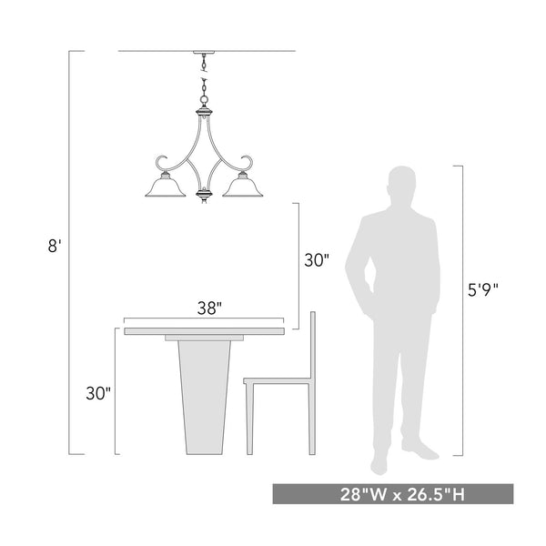 Five Light Chandelier from the Lancaster RBZ Collection in Rubbed Bronze Finish by Golden
