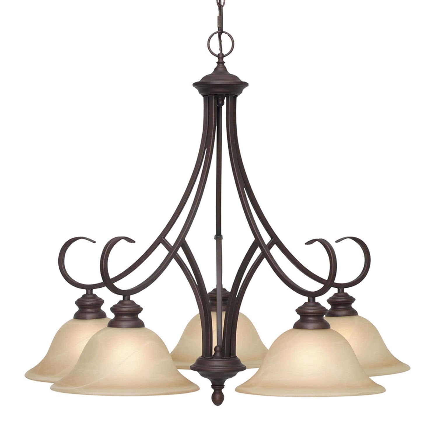 Golden - 6005-D5 RBZ - Five Light Chandelier - Lancaster RBZ - Rubbed Bronze from Lighting & Bulbs Unlimited in Charlotte, NC