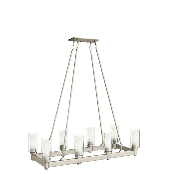 Kichler - 2943NI - Eight Light Linear Chandelier - Circolo - Brushed Nickel from Lighting & Bulbs Unlimited in Charlotte, NC
