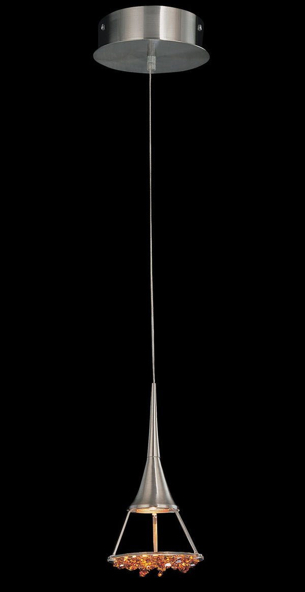 Classic Lighting - 16061 SN AM - One Light Pendant - Crystal Lake - Satin Nickel from Lighting & Bulbs Unlimited in Charlotte, NC