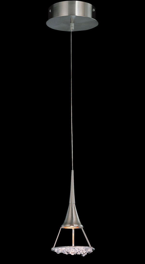 Classic Lighting - 16061 SN CP - One Light Pendant - Crystal Lake - Satin Nickel from Lighting & Bulbs Unlimited in Charlotte, NC