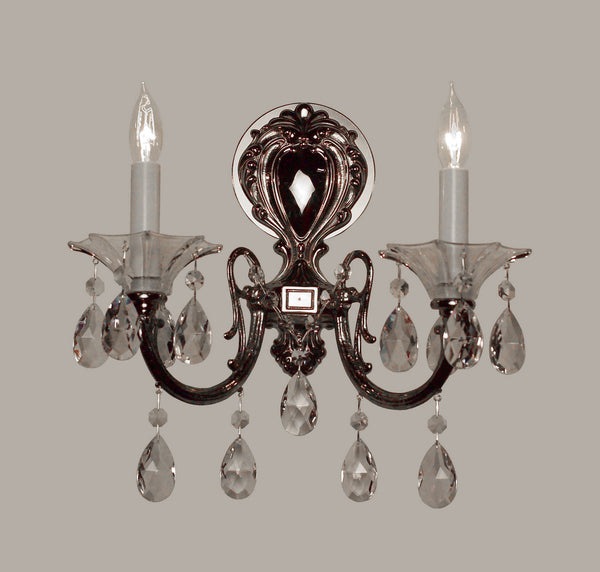 Classic Lighting - 57052 EP CP - Two Light Wall Sconce - Via Lombardi - Ebony Pearl from Lighting & Bulbs Unlimited in Charlotte, NC