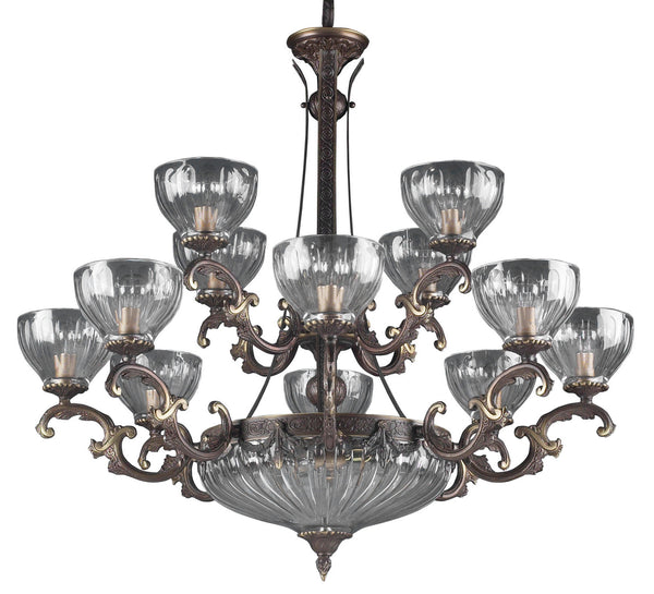 Classic Lighting - 55438 RB - 14 Light Chandelier - Warsaw - Roman Bronze from Lighting & Bulbs Unlimited in Charlotte, NC