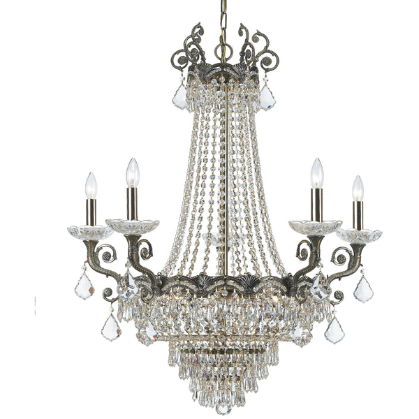 Crystorama - 1486-HB-CL-SAQ - 13 Light Chandelier - Majestic - Historic Brass from Lighting & Bulbs Unlimited in Charlotte, NC