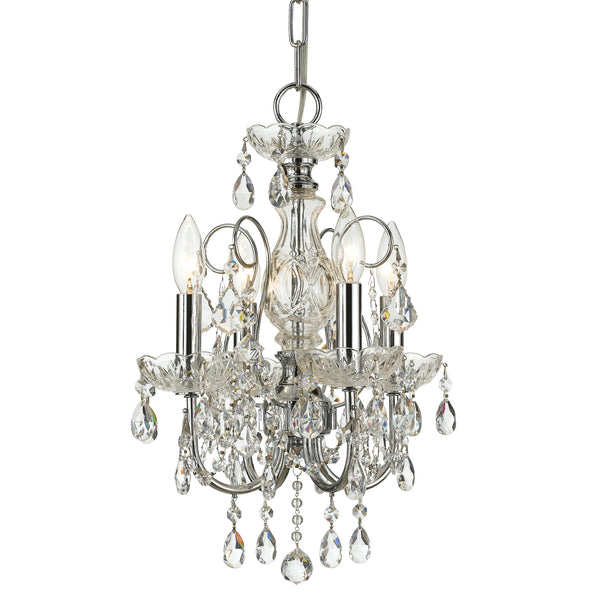 Crystorama - 3224-CH-CL-MWP - Four Light Mini Chandelier - Imperial - Polished Chrome from Lighting & Bulbs Unlimited in Charlotte, NC