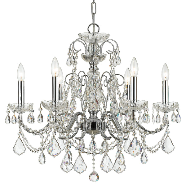 Crystorama - 3226-CH-CL-SAQ - Six Light Chandelier - Imperial - Polished Chrome from Lighting & Bulbs Unlimited in Charlotte, NC