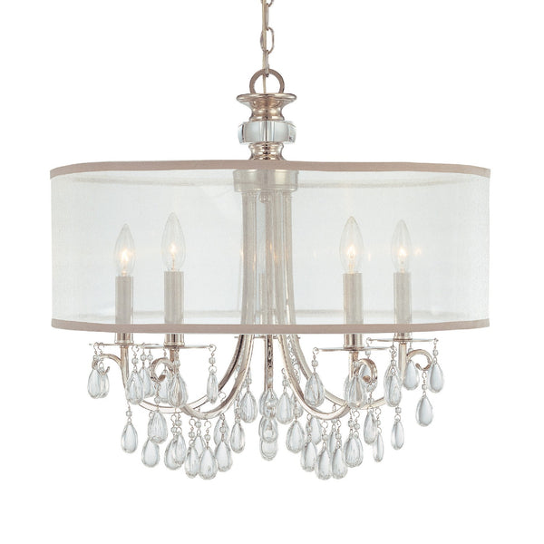 Crystorama - 5625-CH - Five Light Chandelier - Hampton - Polished Chrome from Lighting & Bulbs Unlimited in Charlotte, NC