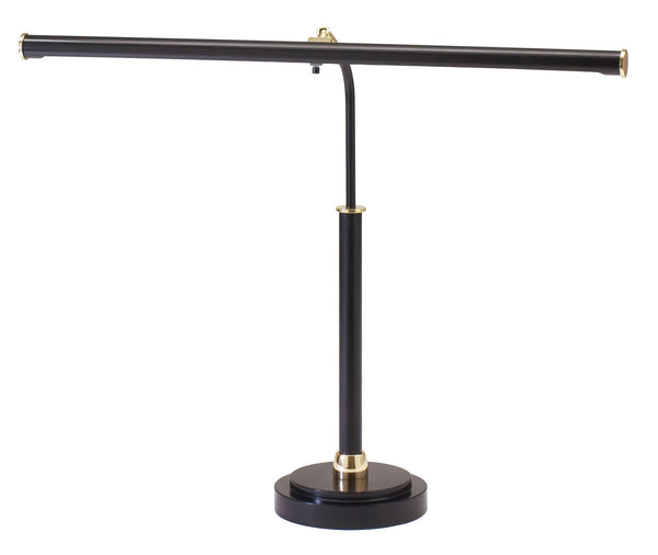 LED Piano Lamp from the Piano/Desk Collection in Black & Brass Finish by House of Troy