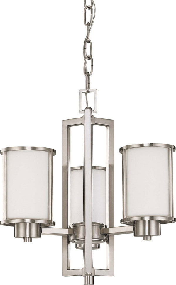 Nuvo Lighting - 60-2851 - Three Light Chandelier - Odeon - Brushed Nickel from Lighting & Bulbs Unlimited in Charlotte, NC