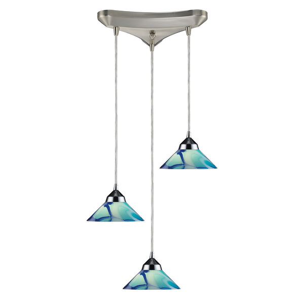 ELK Home - 1477/3CAR - Three Light Pendant - Refraction - Polished Chrome from Lighting & Bulbs Unlimited in Charlotte, NC