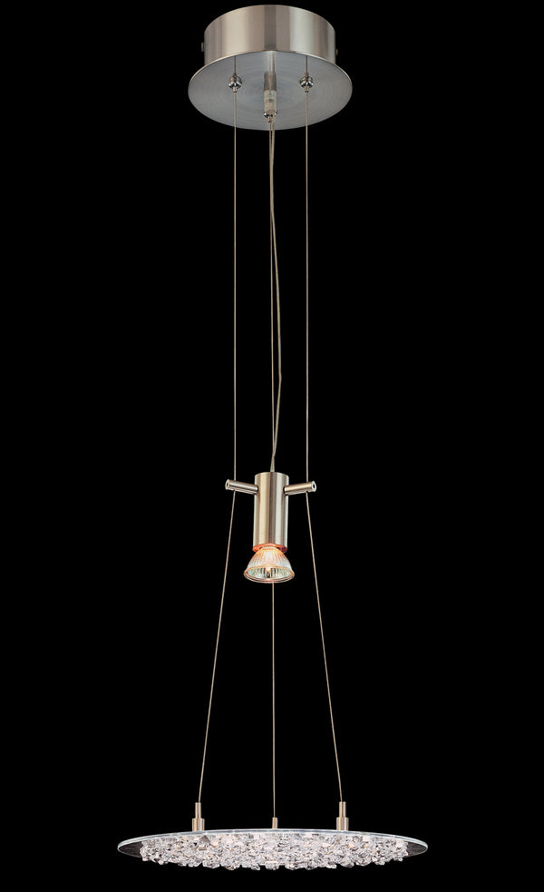 Classic Lighting - 16063 SN CP - One Light Pendant - Crystal Lake - Satin Nickel from Lighting & Bulbs Unlimited in Charlotte, NC