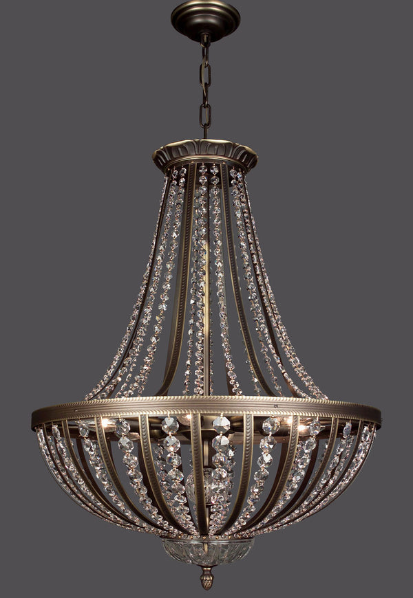 Classic Lighting - 1925 RB CP - Six Light Pendant - Terragona - Roman Bronze from Lighting & Bulbs Unlimited in Charlotte, NC