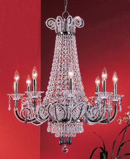 Classic Lighting - 69758 EP DSK - Eight Light Chandelier - Beaded Leaf - Ebony Pearl from Lighting & Bulbs Unlimited in Charlotte, NC