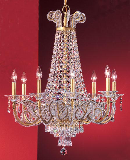 Classic Lighting - 69758 OG DCL - Eight Light Chandelier - Beaded Leaf - Olde Gold from Lighting & Bulbs Unlimited in Charlotte, NC