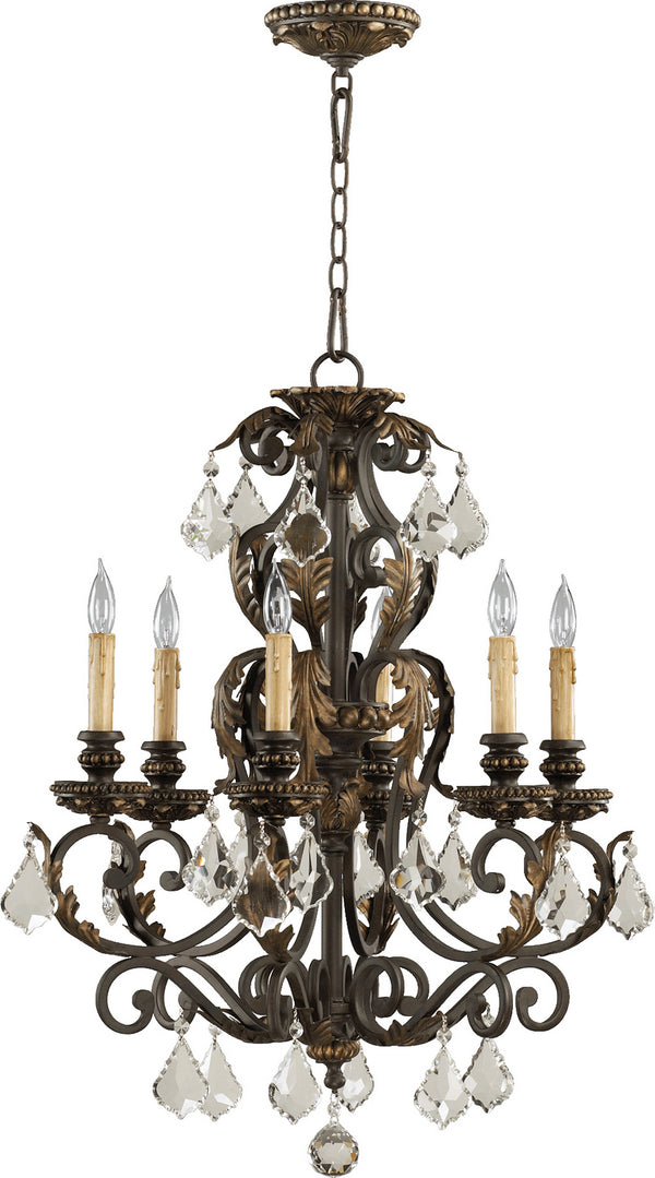 Quorum - 6157-6-44 - Six Light Chandelier - Rio Salado - Toasted Sienna With Mystic Silver from Lighting & Bulbs Unlimited in Charlotte, NC