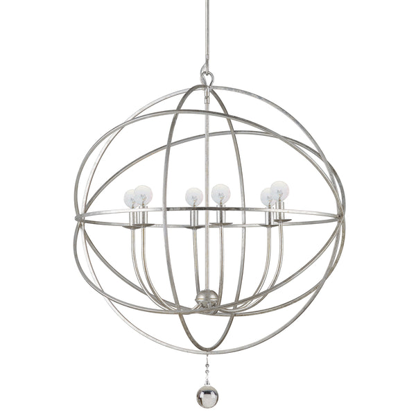 Crystorama - 9228-OS - Six Light Chandelier - Solaris - Olde Silver from Lighting & Bulbs Unlimited in Charlotte, NC