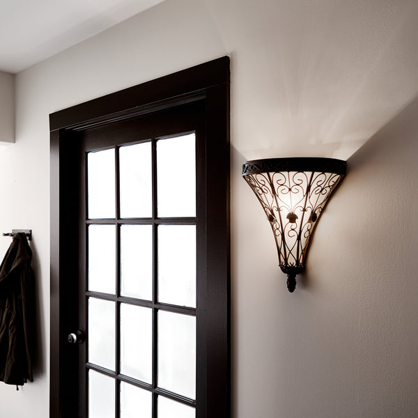 One Light Wall Sconce from the Marchesa Collection in Terrene Bronze Finish by Kichler
