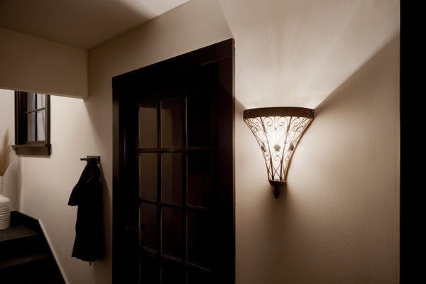One Light Wall Sconce from the Marchesa Collection in Terrene Bronze Finish by Kichler