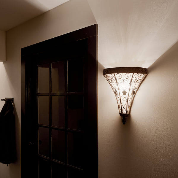 One Light Wall Sconce from the Marchesa Collection in Terrene Bronze Finish by Kichler