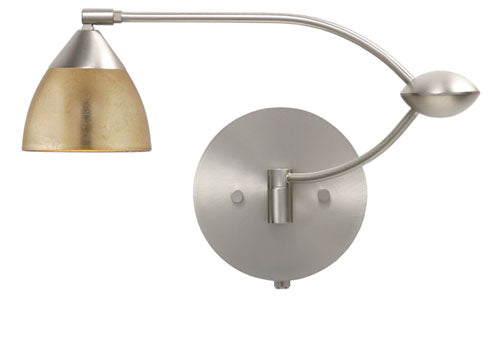Besa - 1WU-1758GF-SN - One Light Swing Arm Wall Sconce - Divi - Satin Nickel from Lighting & Bulbs Unlimited in Charlotte, NC
