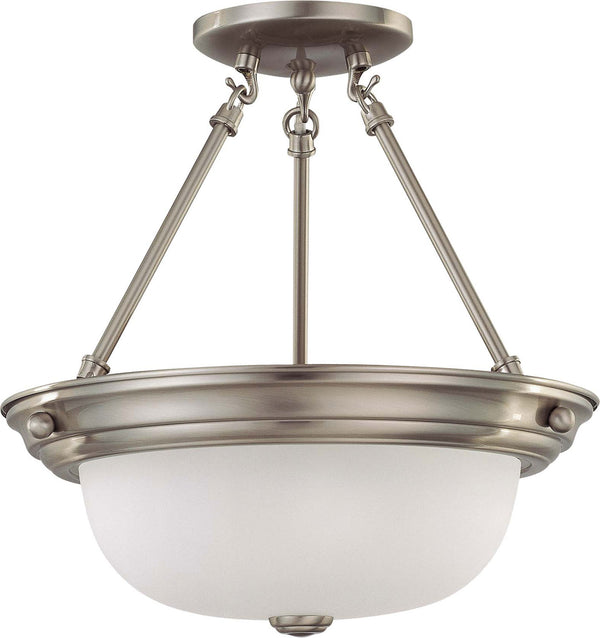 Nuvo Lighting - 60-3245 - Two Light Semi Flush Mount - Close to Ceiling Brushed Nickel - Brushed Nickel from Lighting & Bulbs Unlimited in Charlotte, NC