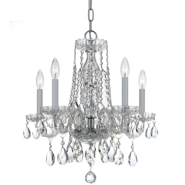 Crystorama - 1061-CH-CL-MWP - Five Light Mini Chandelier - Traditional Crystal - Polished Chrome from Lighting & Bulbs Unlimited in Charlotte, NC