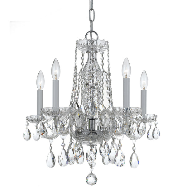 Crystorama - 1061-CH-CL-S - Five Light Mini Chandelier - Traditional Crystal - Polished Chrome from Lighting & Bulbs Unlimited in Charlotte, NC