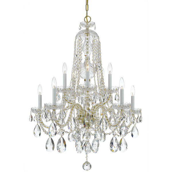 Crystorama - 1110-PB-CL-MWP - Ten Light Chandelier - Traditional Crystal - Polished Brass from Lighting & Bulbs Unlimited in Charlotte, NC