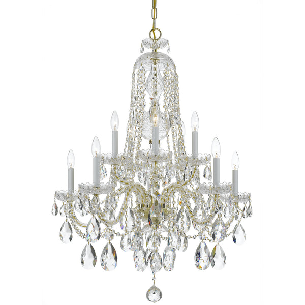 Crystorama - 1110-PB-CL-S - Ten Light Chandelier - Traditional Crystal - Polished Brass from Lighting & Bulbs Unlimited in Charlotte, NC